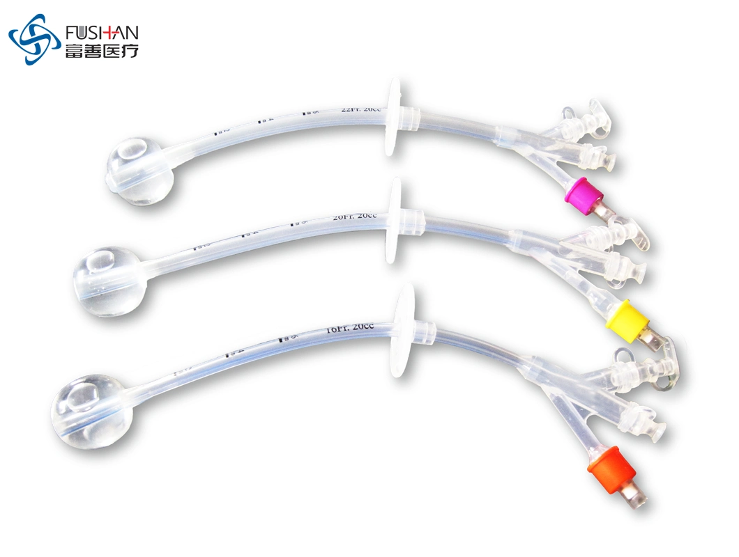 Fushan consumíveis médicos do Hospital de silicone usado gastrostomia tubo para Peg Bocal de marcação ISO13485 China Fabricante (12/14/16/18/20/22/24Fr)