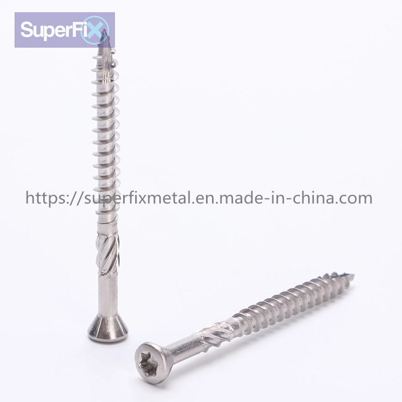 China Manufacturer Stainless Steel Torx Decking Screw for Hard Wood with Serration