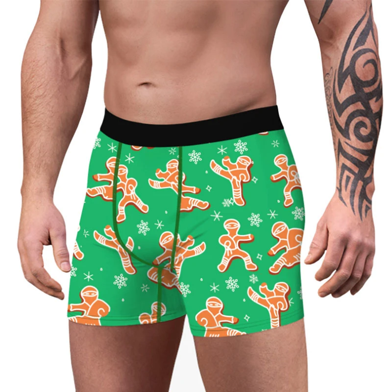 Boxershorts Herren Weihnachten Shorts Jungen Unterwäsche für Herren Print Muster