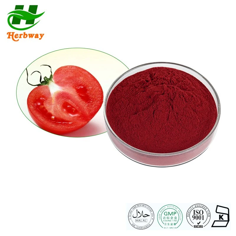Herbway casher Fssc Halal Certifié HACCP extrait de tomate d'alimentation Le lycopène 98 % 502-65-8 avec une livraison rapide en stock