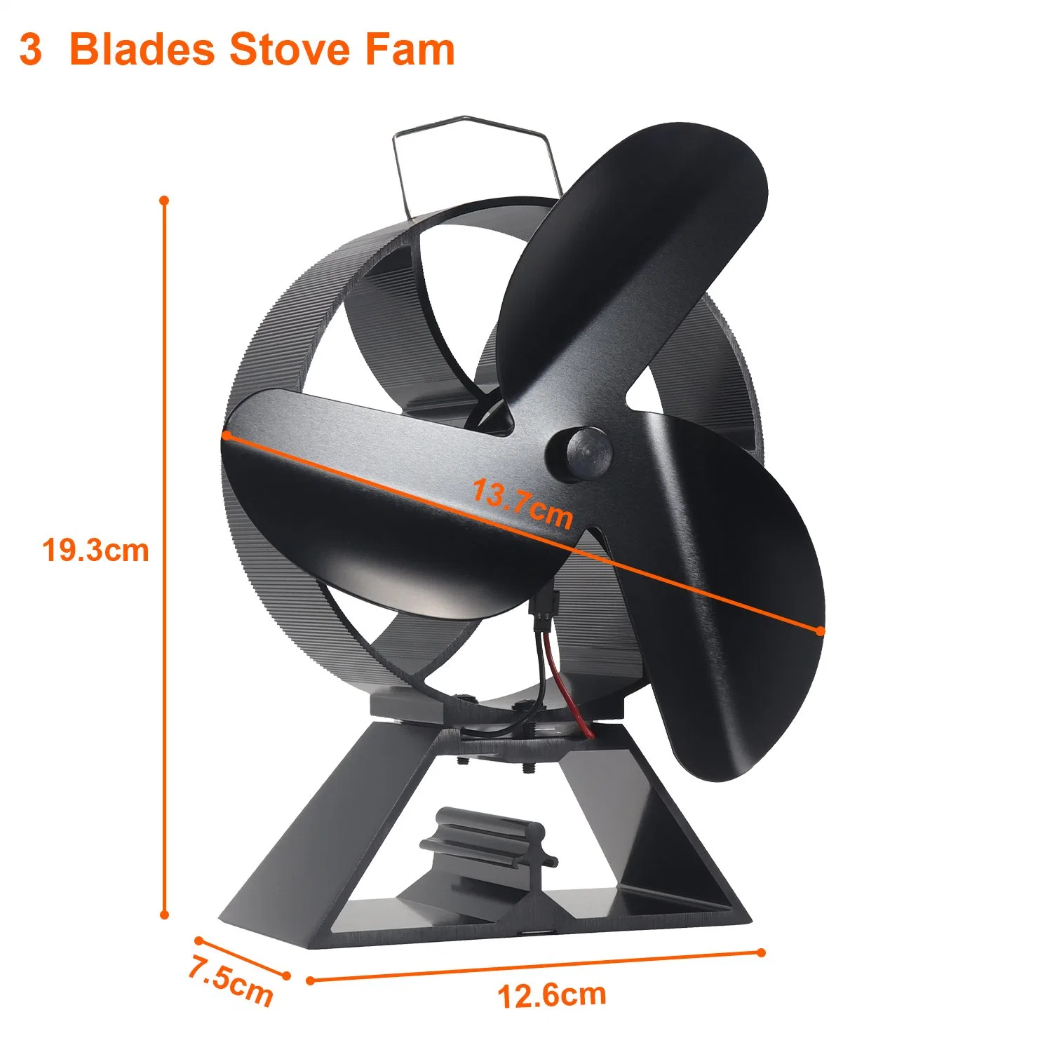 4-Blade Fireplace Eco Friendly Fan Mini Fireplace Fan Furnace Air Blower for Wood Log Burner Heat Powered Wood Stove Fan