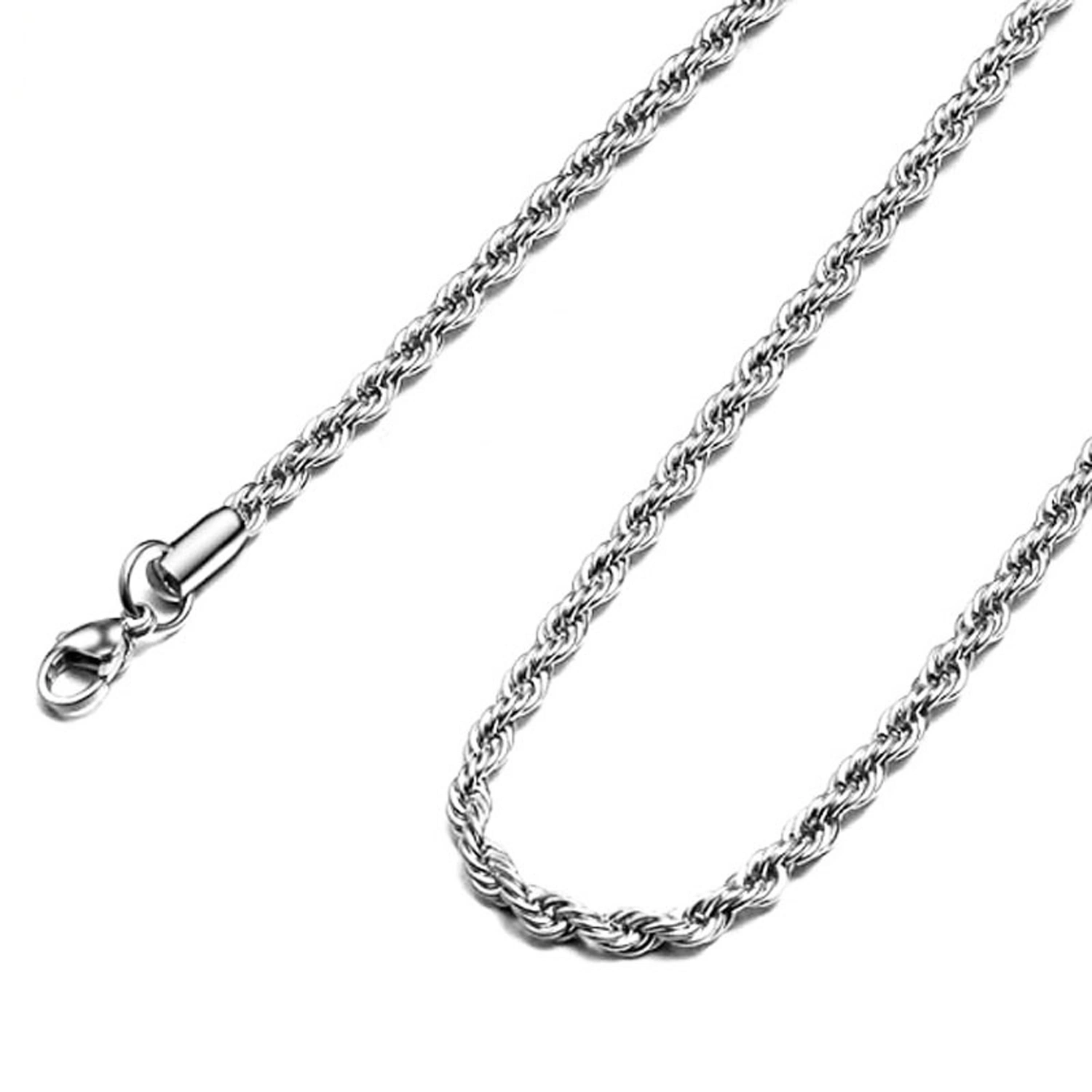 Stainless Steel Rope Jewelry Twist Chain Necklace for Men and Women