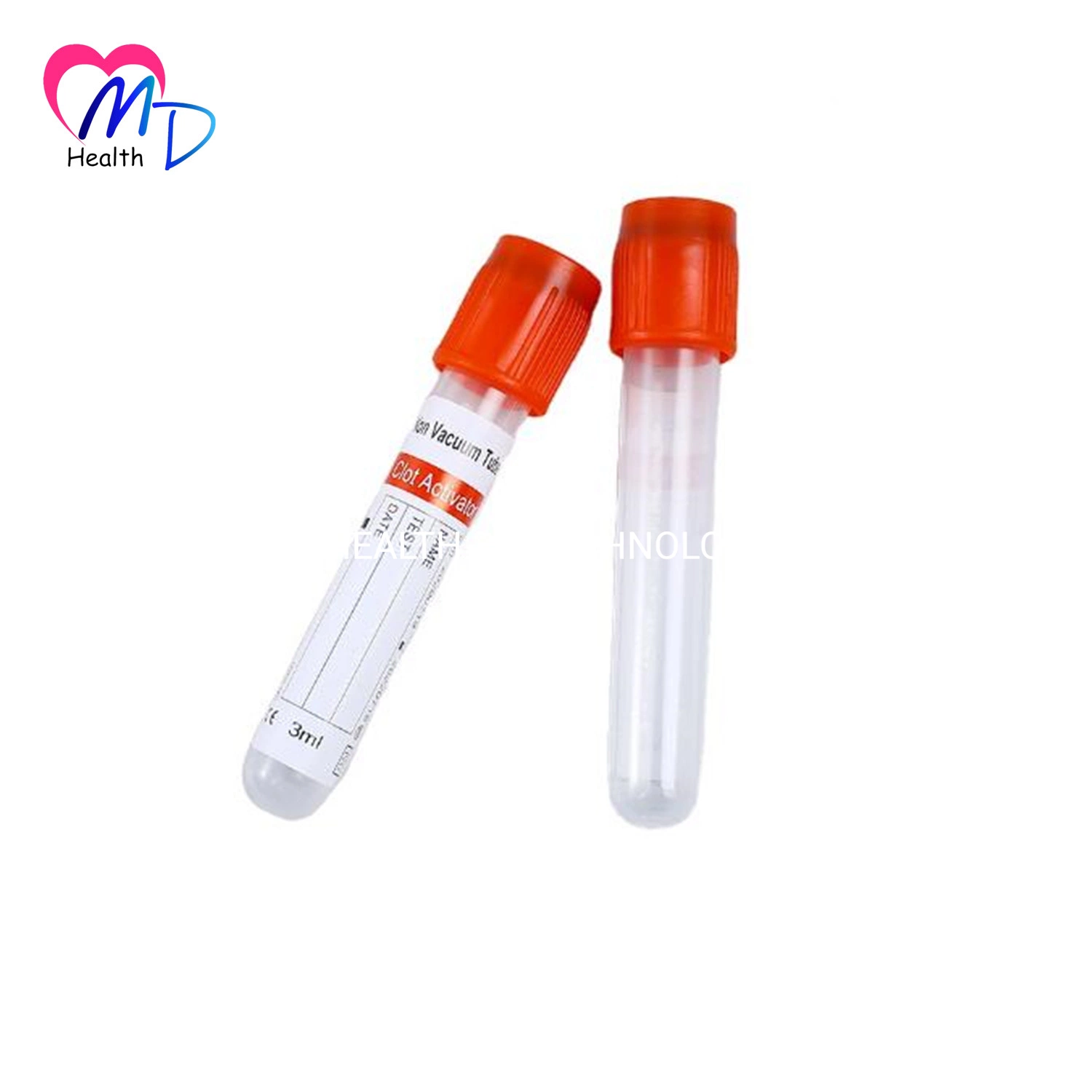 Medical Device Disposable Orange Cap Clot Activator Vacuum Blood Collection Tube