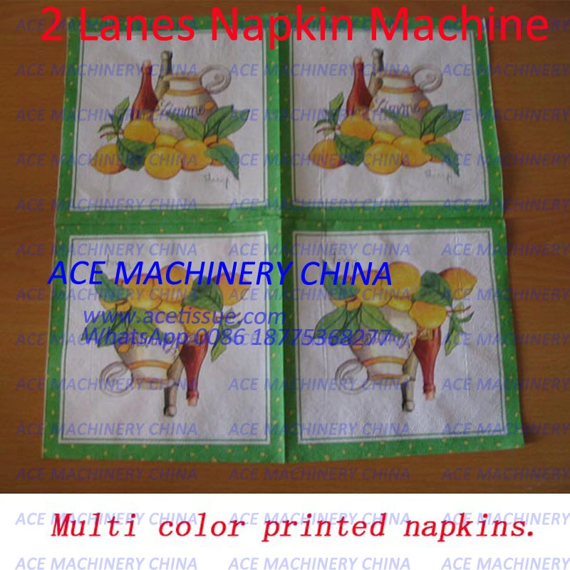 High Speed Dinner Napkin Folding Machine with 2 Colors Printing