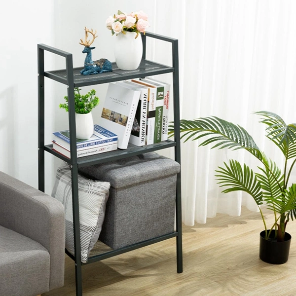 Corner Ladder Wood Shelf Display Rack Bookshelf Plant Stand