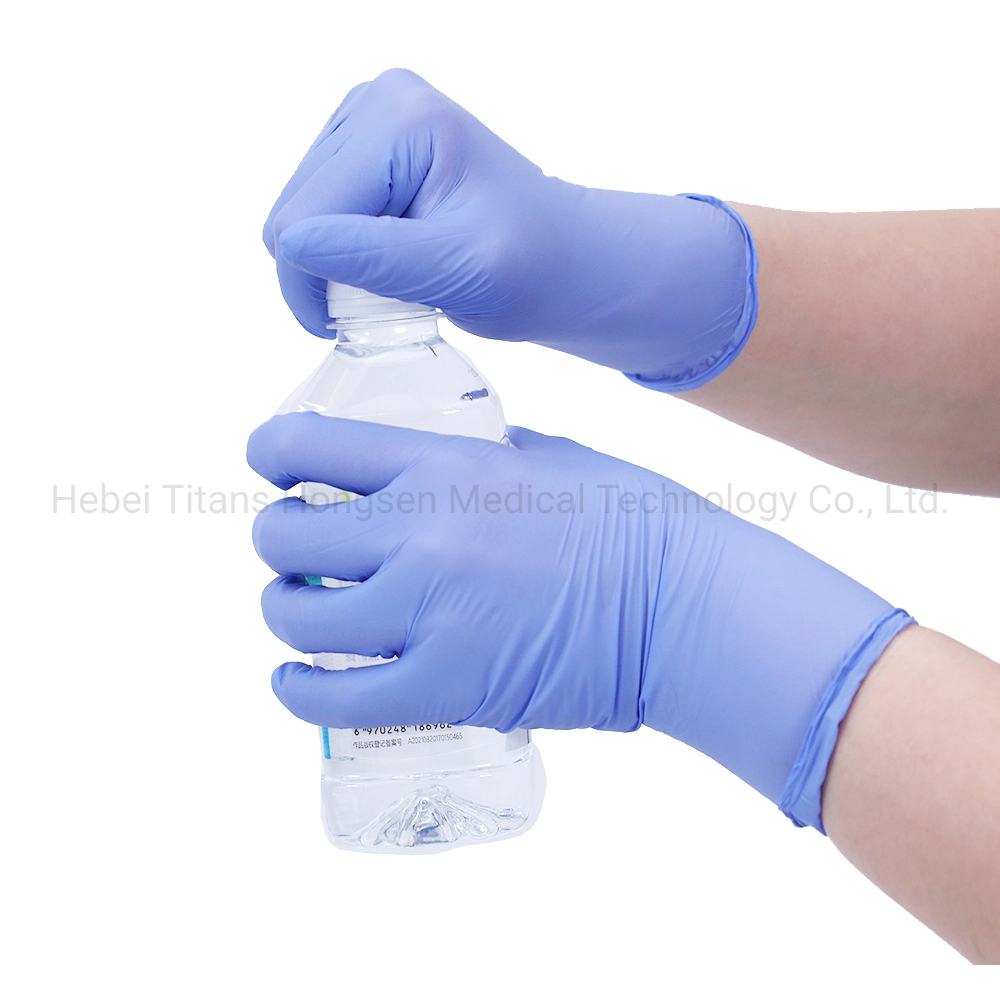 Titanfine Professional Manufacturer Blue Nitrile Disposable Gloves Powder Free