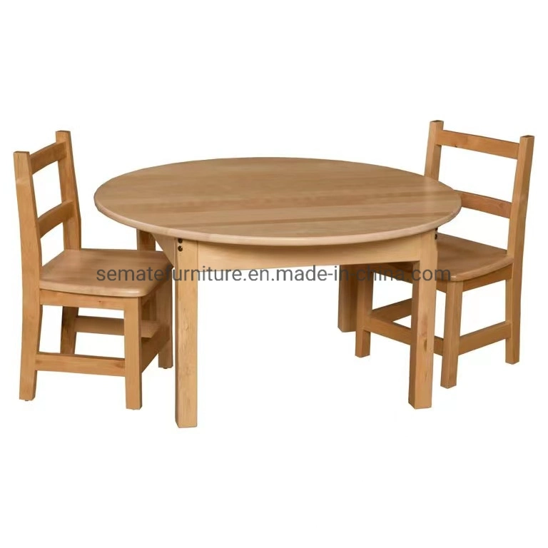 Factory Wholesale/Supplier Custom Modern Kids Furniture Wooden 5-Piece Kids Round Table Chair Set for Activity/Play/Party