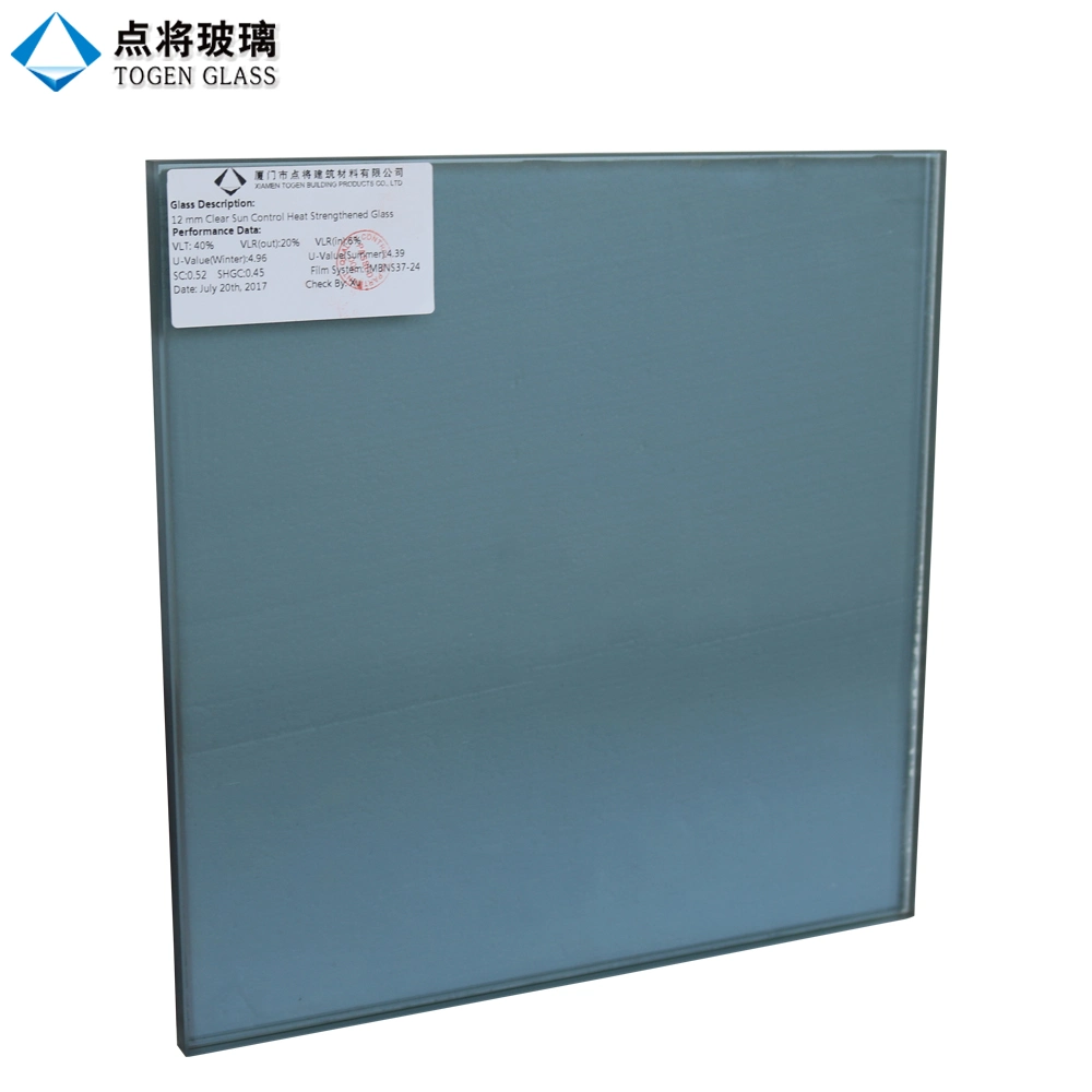 Customized 12mm Clear Tempered Glass with Sun Control