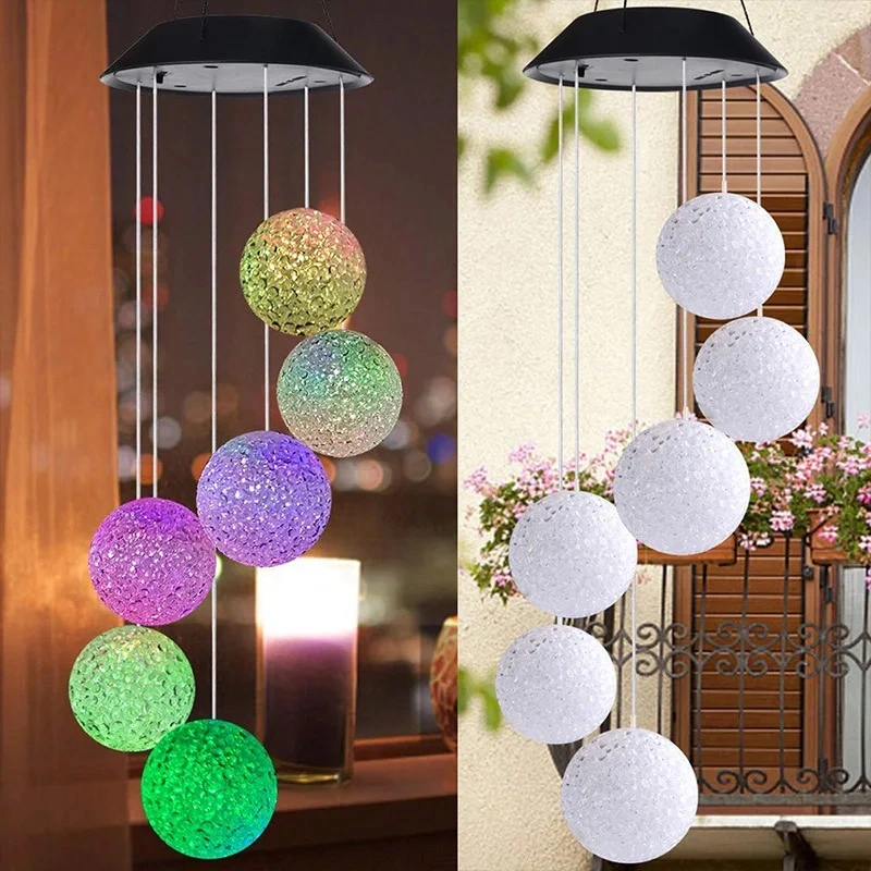 Outdoor Decoration LED Solar Light Wind Bell Solar Powered Butterfly Wind Chime Lamps