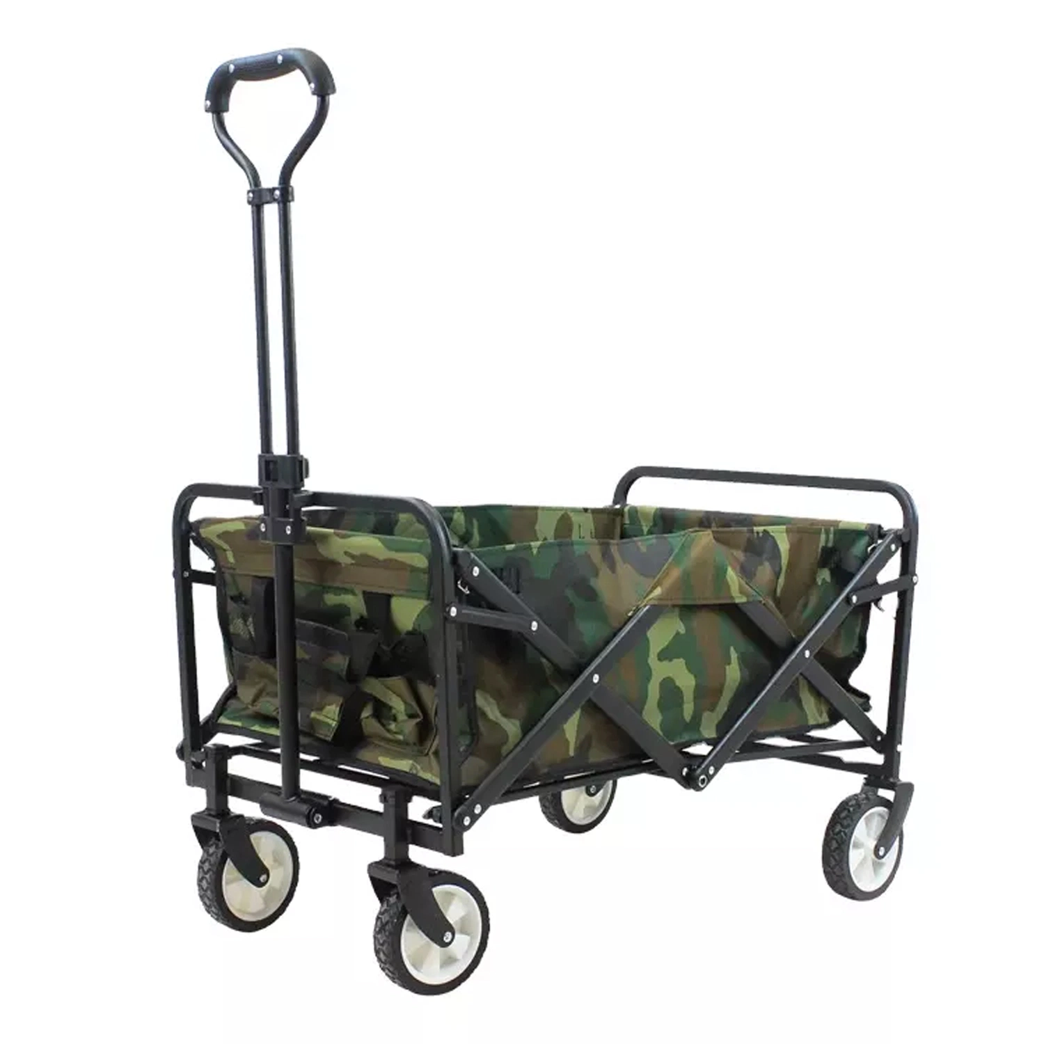 Camping de pliage Wagon Garden panier Chargement de la plage de châssis en acier solide chariot Wagon Handtruck pliable