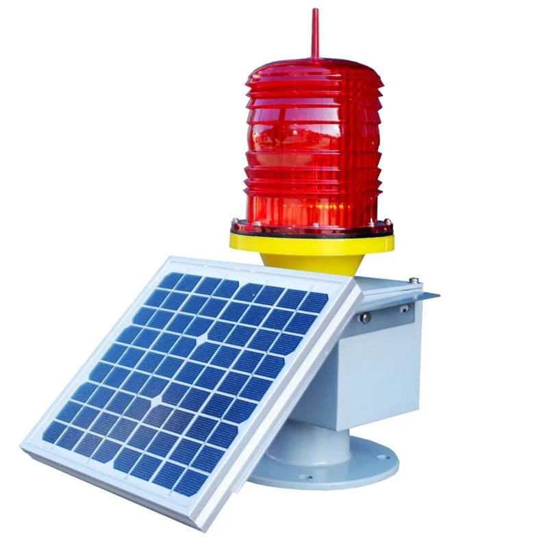 LED Warning Light Aviation Obstruction Light with Double Solar Panel