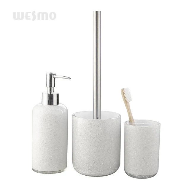 Factory Wholesale/Supplier Polyresin Bathroom Accessories Set with Rhinestone