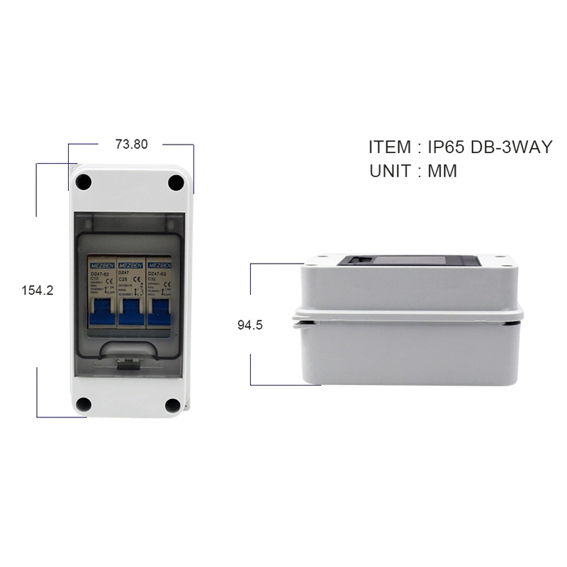 Ht IP65 3 Way Durable Surface Mounted Distribution Box with Visualization Window