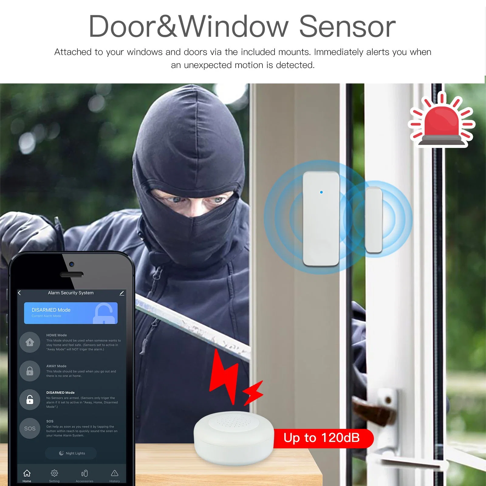 Anti Theft Home Security Kit WiFi Smart Alarm System Support Google Home