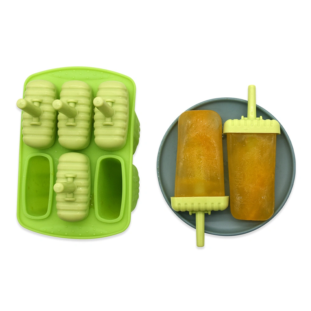 Reusable Easy Release BPA Free 6 Cavities Silicone Ice Popsicle Pop Maker Mold