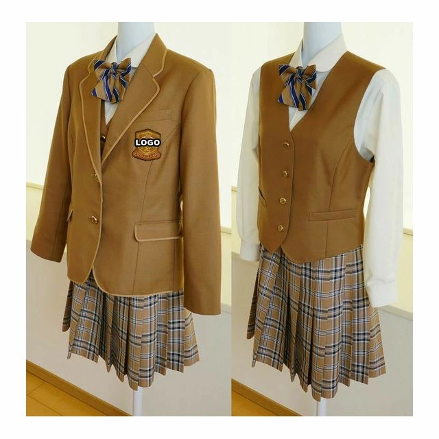 Custom Fall Girls Jacket Skirt Boy Coat Pants Kids Suit School Uniform for International School