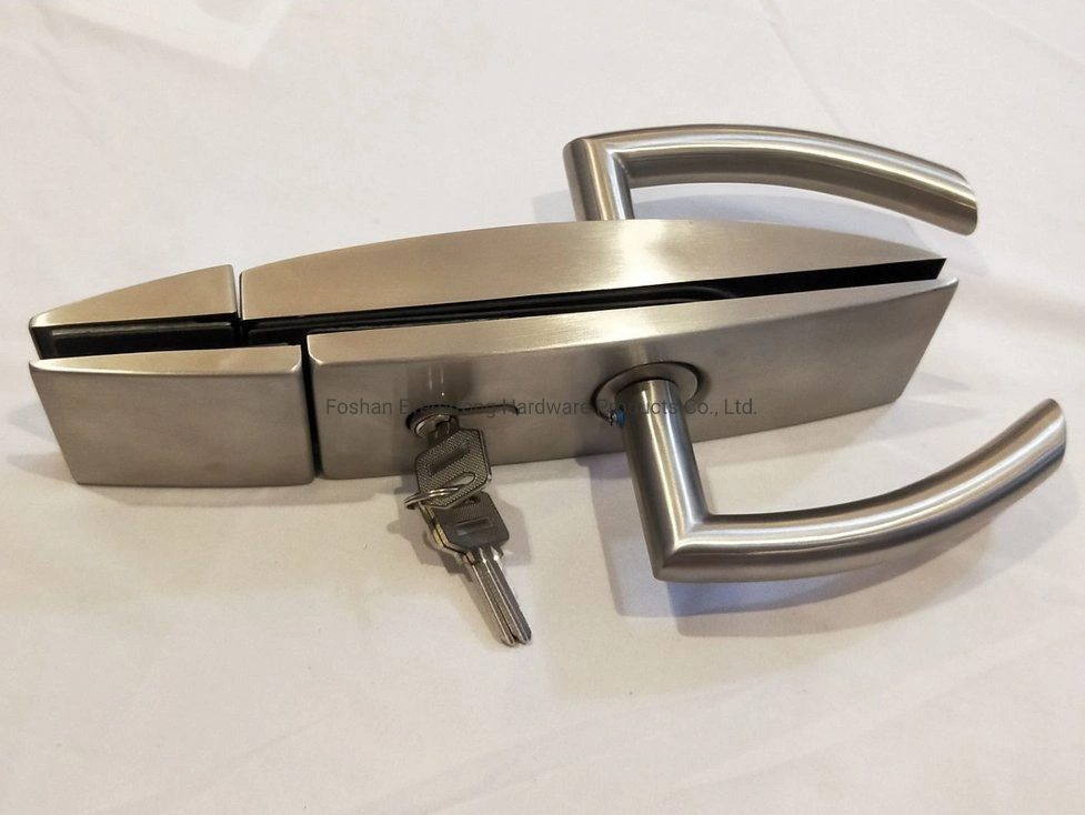 Stainless Steel Commercial Office Sliding Tempered Aluminum Central Glass Door Handle Lock