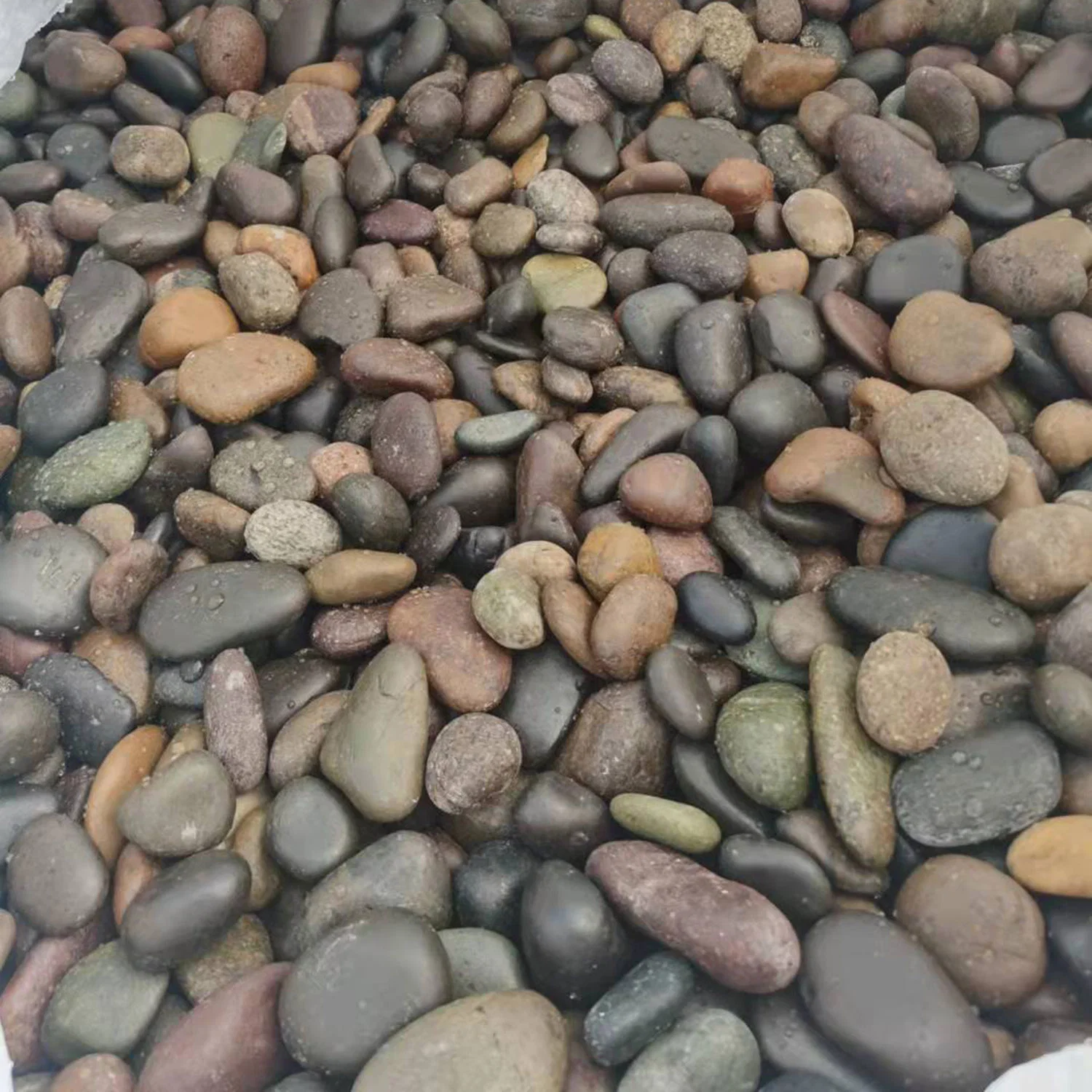 High Glossy Polished Mixed Color Pebble River Stone Garden Decoration Cobble Stone
