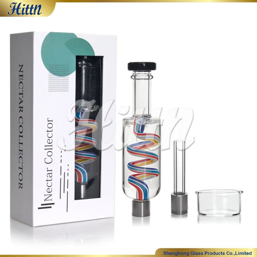 High Quality Gift Box Packing Glycerin Coil Freezable Smoking Hand Pipe Oil Burner DAB Straw Nectar Collectors