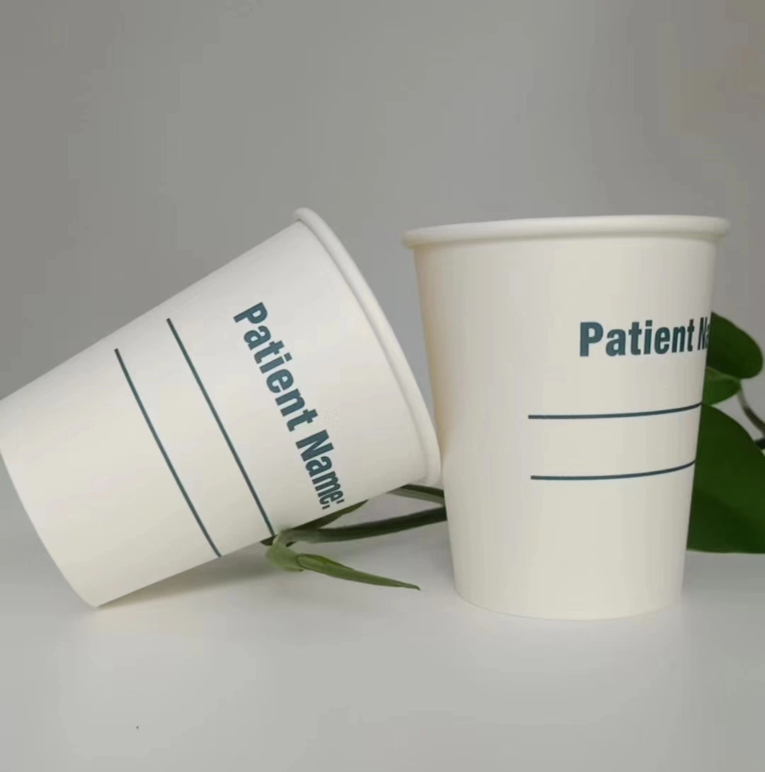 Good Quality Hospital Used Urine Collection Container 8oz 280g+18PE Single Wall Disposable Paper Cup/Mug