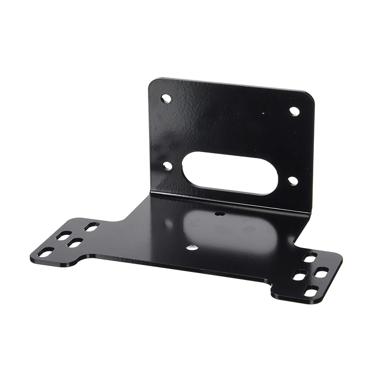 Custom Sheet Metal Mounting Brackets Black Powder Coating OEM Stamping Bending Forming Service