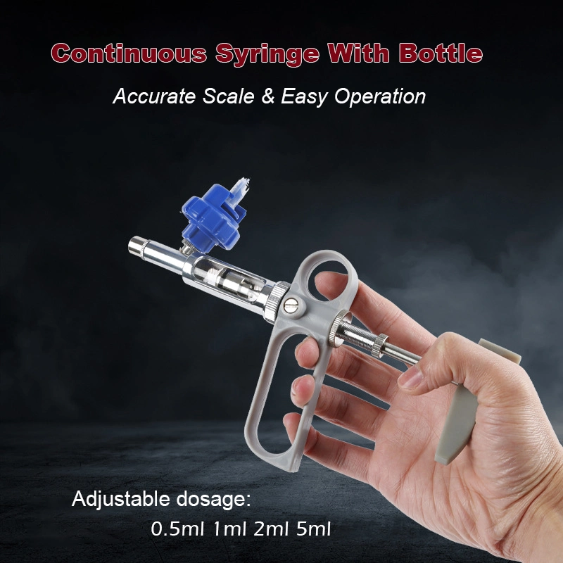 Fowl Livestock Poultry Pig Automatic Vaccinator Continuous Syringe Injector for Animal