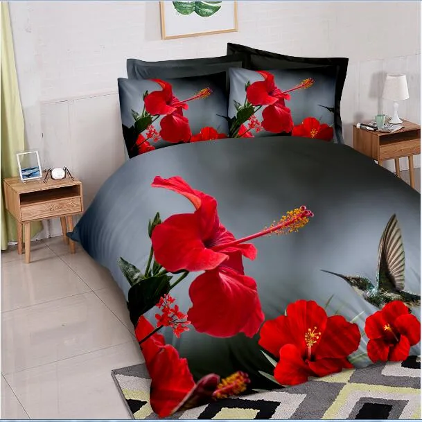 Linen 3D Printed Cotton Duvet Cover Bedding Sets Homebed Sheet