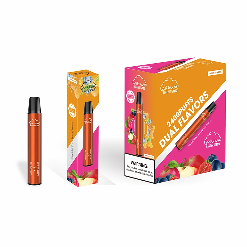 Air Glow Switch with 6ml Disposable/Chargeable Vape Pen 2400 Puffs Gummy Bear Vape 2 in 1