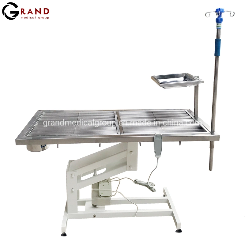 120V/50Hz CE FDA Approved Electric Veterinary Clinic Operation Table Height Lifting Adjustment Anatomyinstrument Animals Vet Operation Table Medical Manufacture