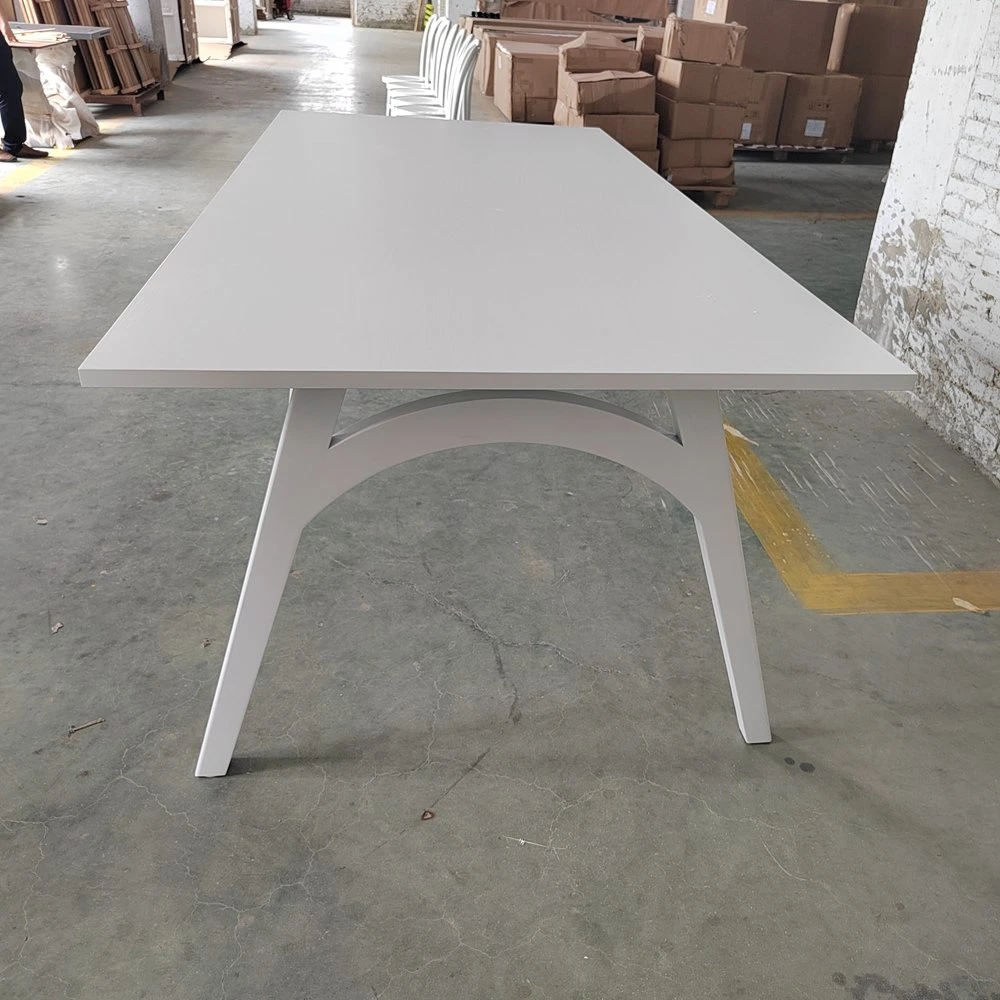 Good Quality Commercial Event Hire Furniture White Wood Rectangle Table Folding Event Rental Dining Table