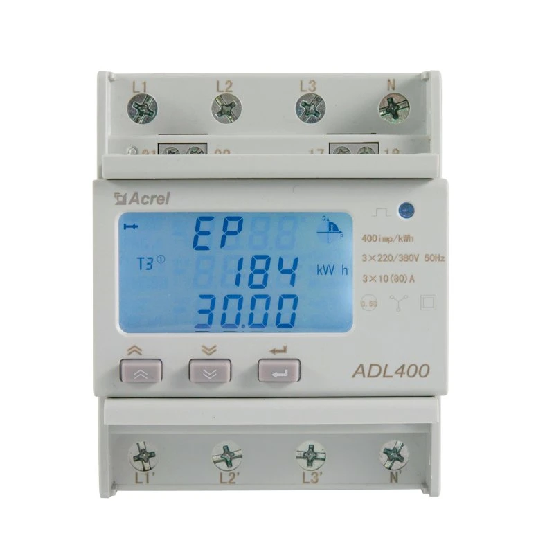 Acrel Adl400 Pantalla LCD trifásico de instalación en carril DIN de medidor de energía inteligente