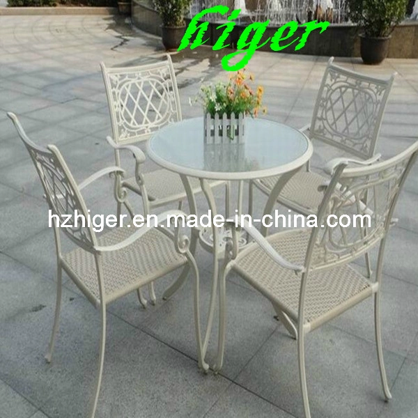 White Compact Rattan Outdoor Garden Furniture Dining Set (HG803)
