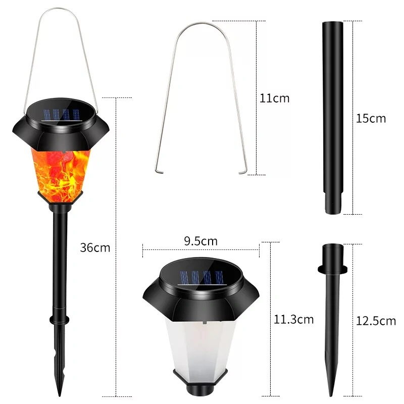 Outside Landscape Garden Solar Lights Creative Dancing Fire Light Solar Spike Garden Light with Handle