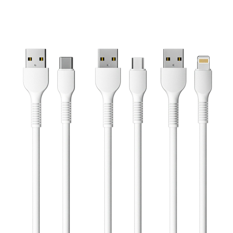 3ft 6ft 10ft 2,4A 3A Micro USB Typ C Lightning USB-Kabel Großhandel Handy-Zubehör Datenkabel USB-Ladegerät Kabel für Huawei Xiaomi Samsung iPhone