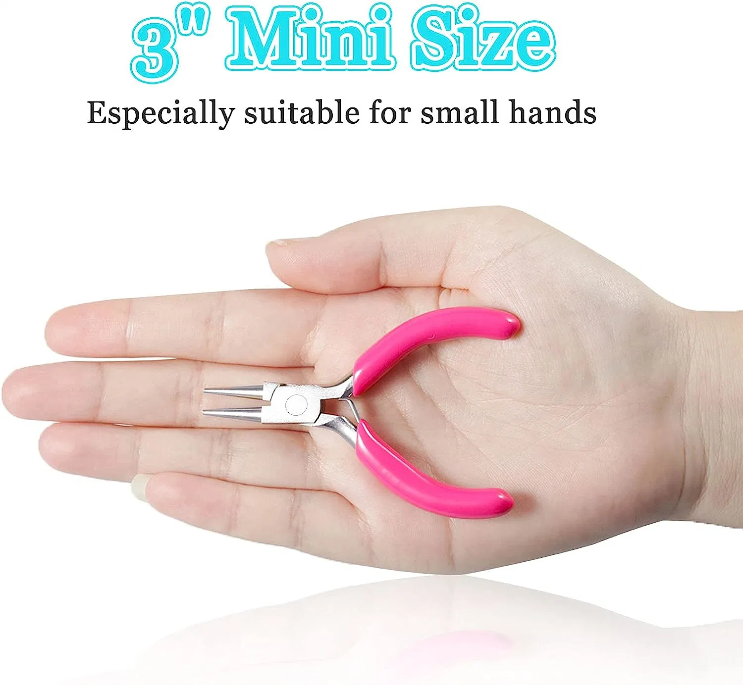 3-Inch Professional Mini Round Nose Tools Pliers with Nickel-Iron Plated for Jewelry Making