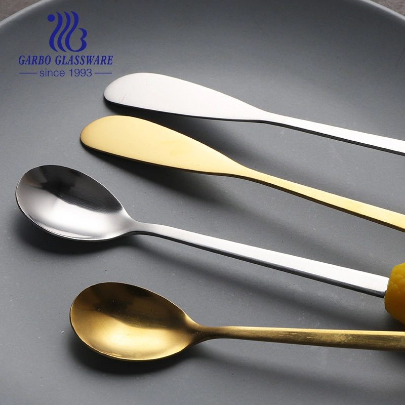 Customized Garbo China Suppliers New Design Golden Stainle Steel Dinner Spoon Ice Cream Spoon and Tableware Spoon Set