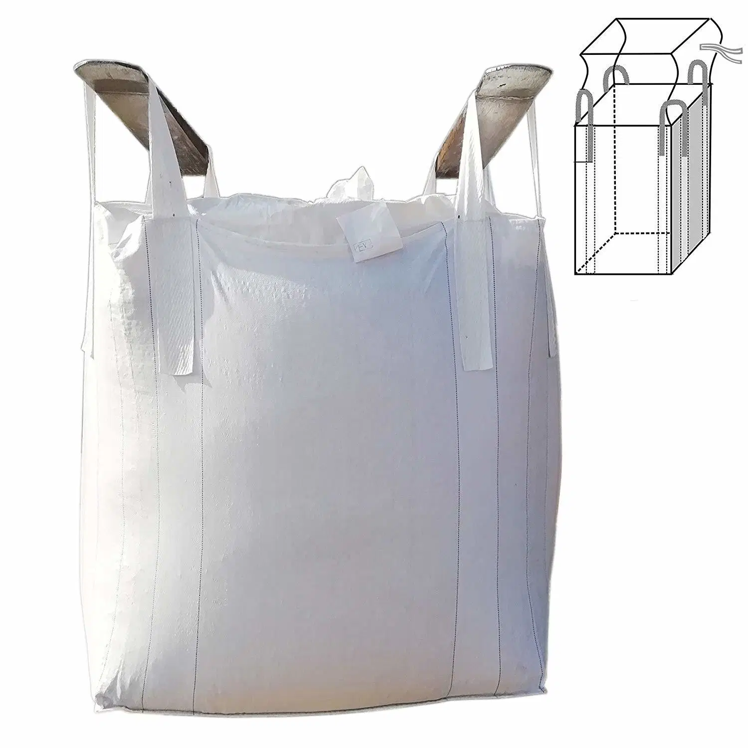 1 Ton Big Bag sea Bulk Bag 1000kg PP Woven Bolsa de contenedor grande