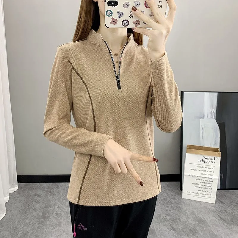 Outdoor Quick-Drying Clothes Women's Long-Sleeved Stretch Breathable Stand Collar