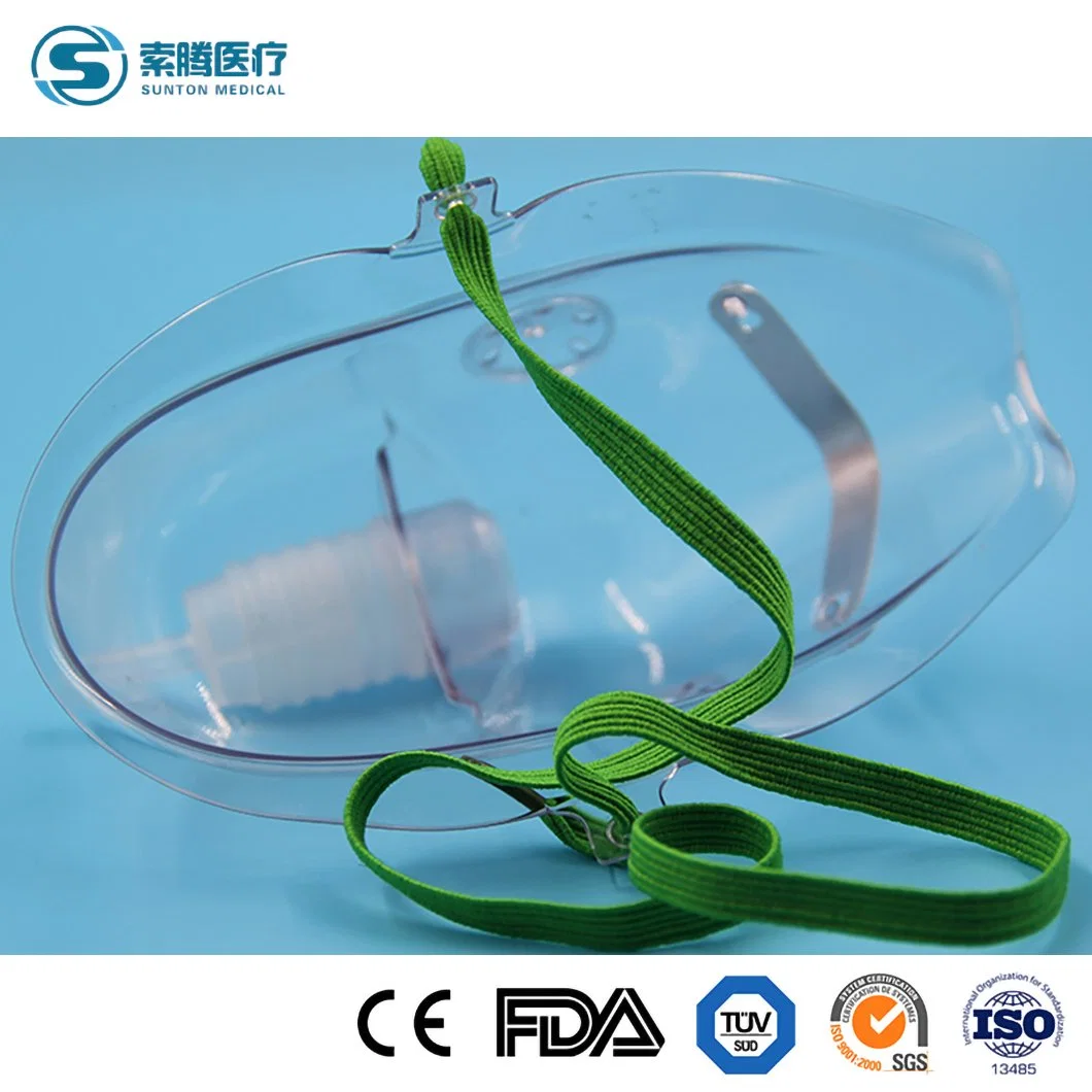 Sunton China Venturi Mask Manufacturer 50*38*33cm Measurement 100PCS/CTN Adult Oxygen Mask Disposable Pediatric Child Size Disposable Tracheostomy Oxygen Mask