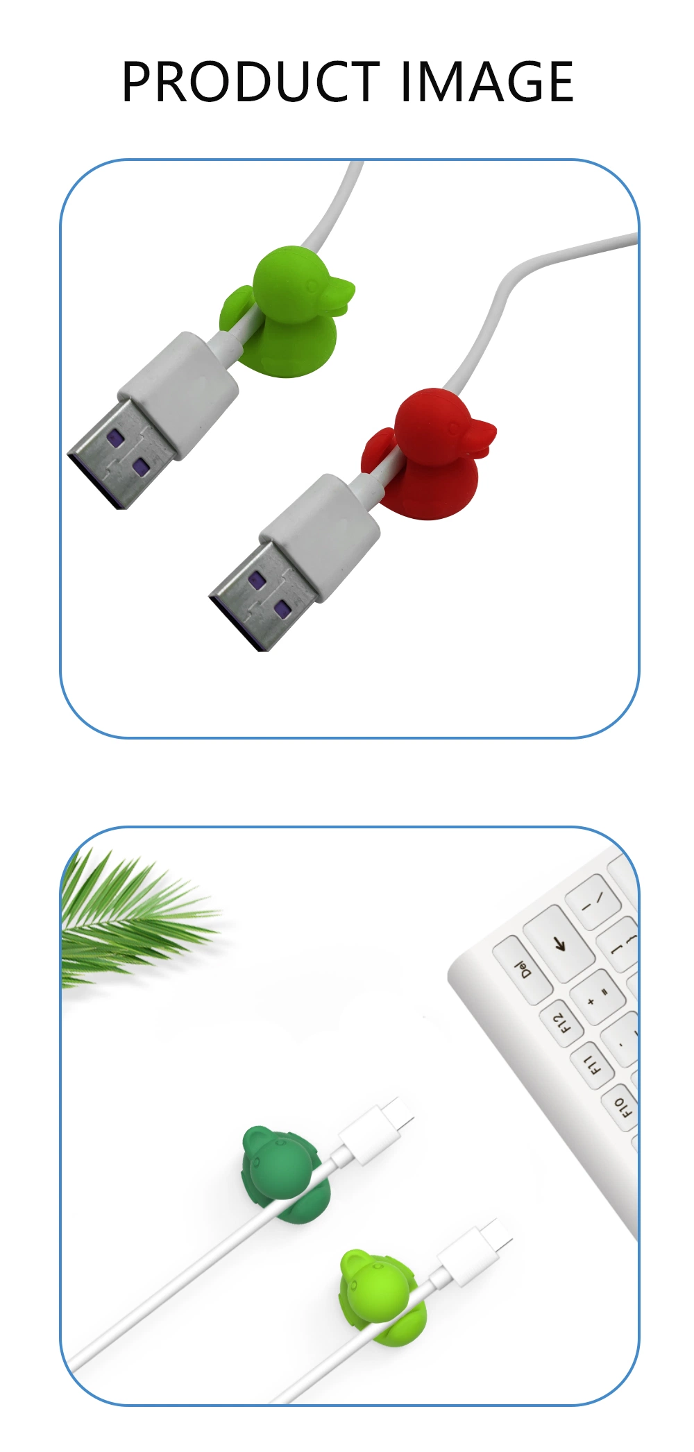 Factory Bulk Selling Mobile Phone Accessories Cute Animal Shape USB Data Cable Protector, V8 Micro Type C Cable Decoration