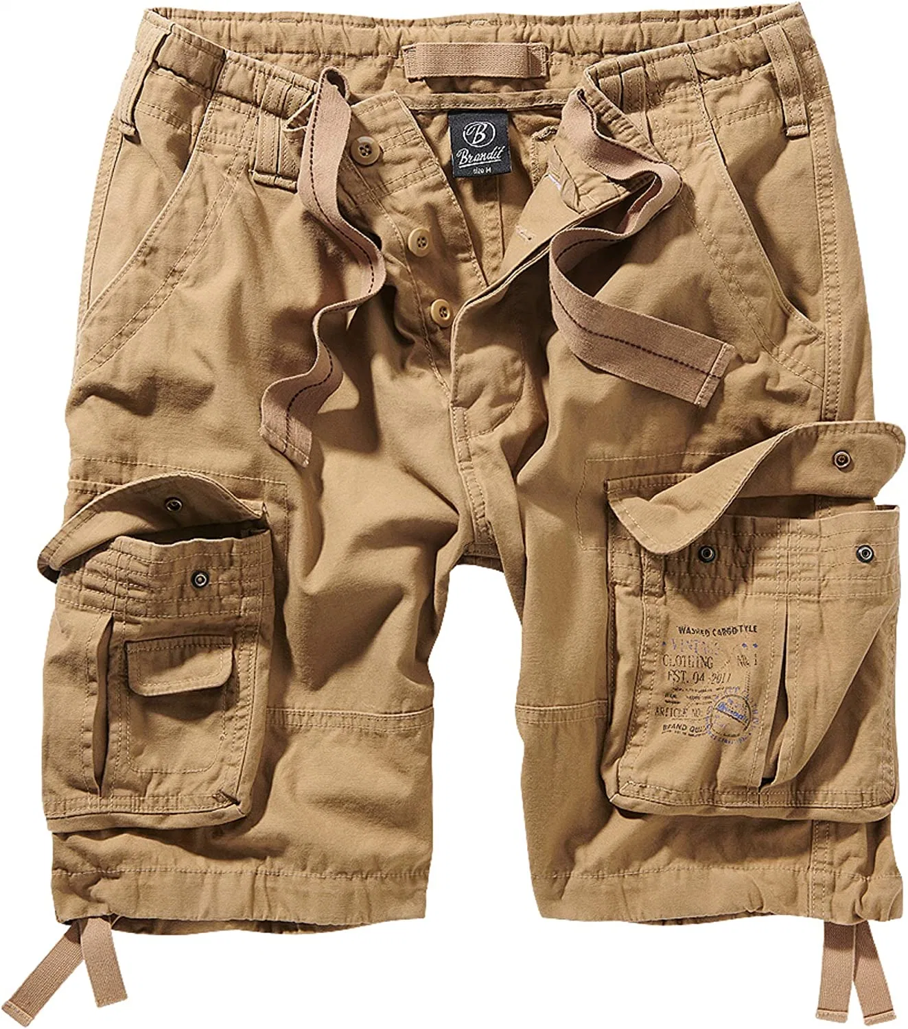 Cargo-Shorts Aus Reiner Vintage-Baumwolle Mit Lässigem Look Für Herren