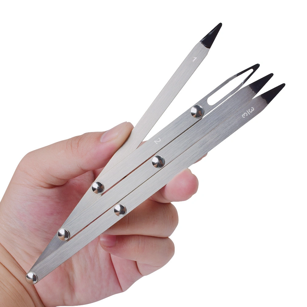 Metal Eyebrow Tattoo Ruler Stainless Steel Tattoo Accessory Measure Tool with Anti-Scratch Glue