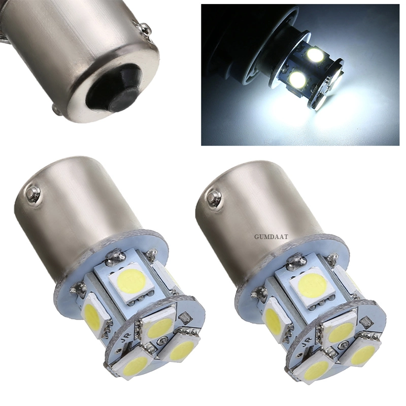 12V 24V BAY15d LED-Lampen Super Bright 6000K Weiß 5050 8SMD Seitenbeleuchtung