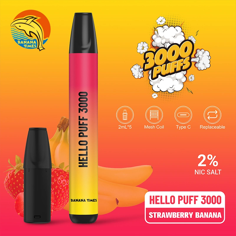 Style Le plus récent d'E-Commerce de gros de cigarettes Vape stylo jetable 5 Pods 3000 bouffées 2 % de la nicotine e-cigarette de sel