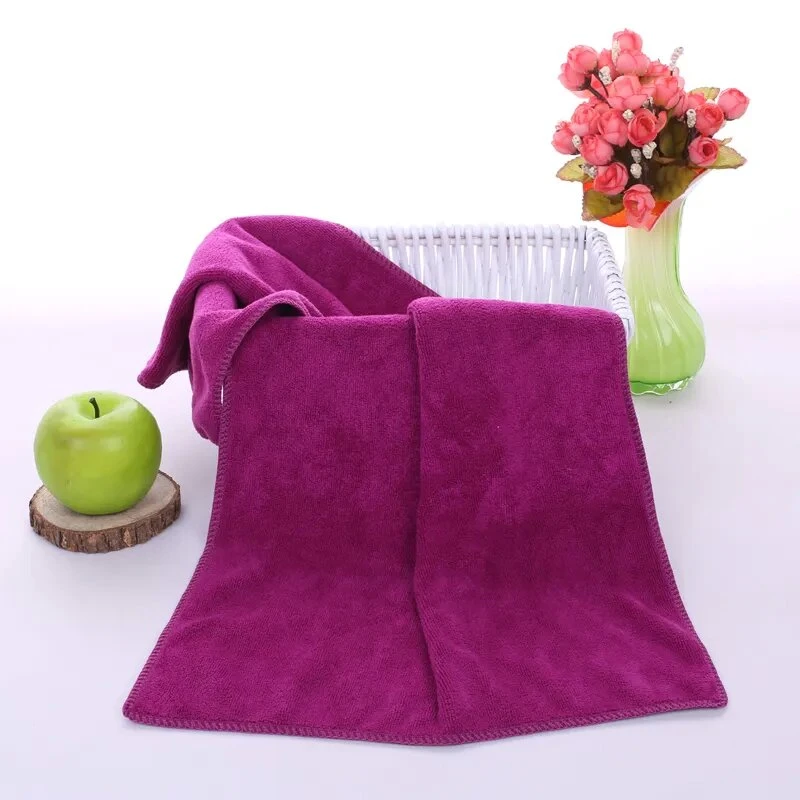 Low MOQ 300GSM Household / Salon / SPA / Barber / Car Wash Cloth / Kitchen Cleaning Polyester Weft Knitted Towel