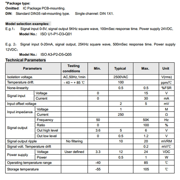 Voltage to PWM Converter ISO U5-P1-D1-Q1