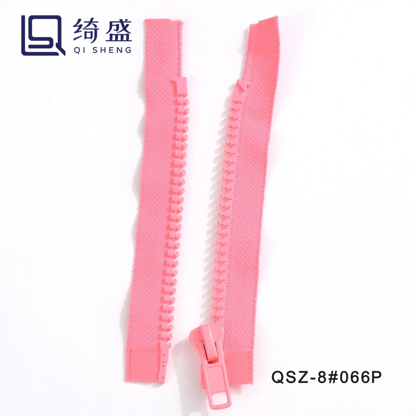 High quality/High cost performance  8# Plastic Zipper with High quality/High cost performance  Pull Tab/Plastic Zipper/ Resin Zipper/Two Colors of Fabric Zipper