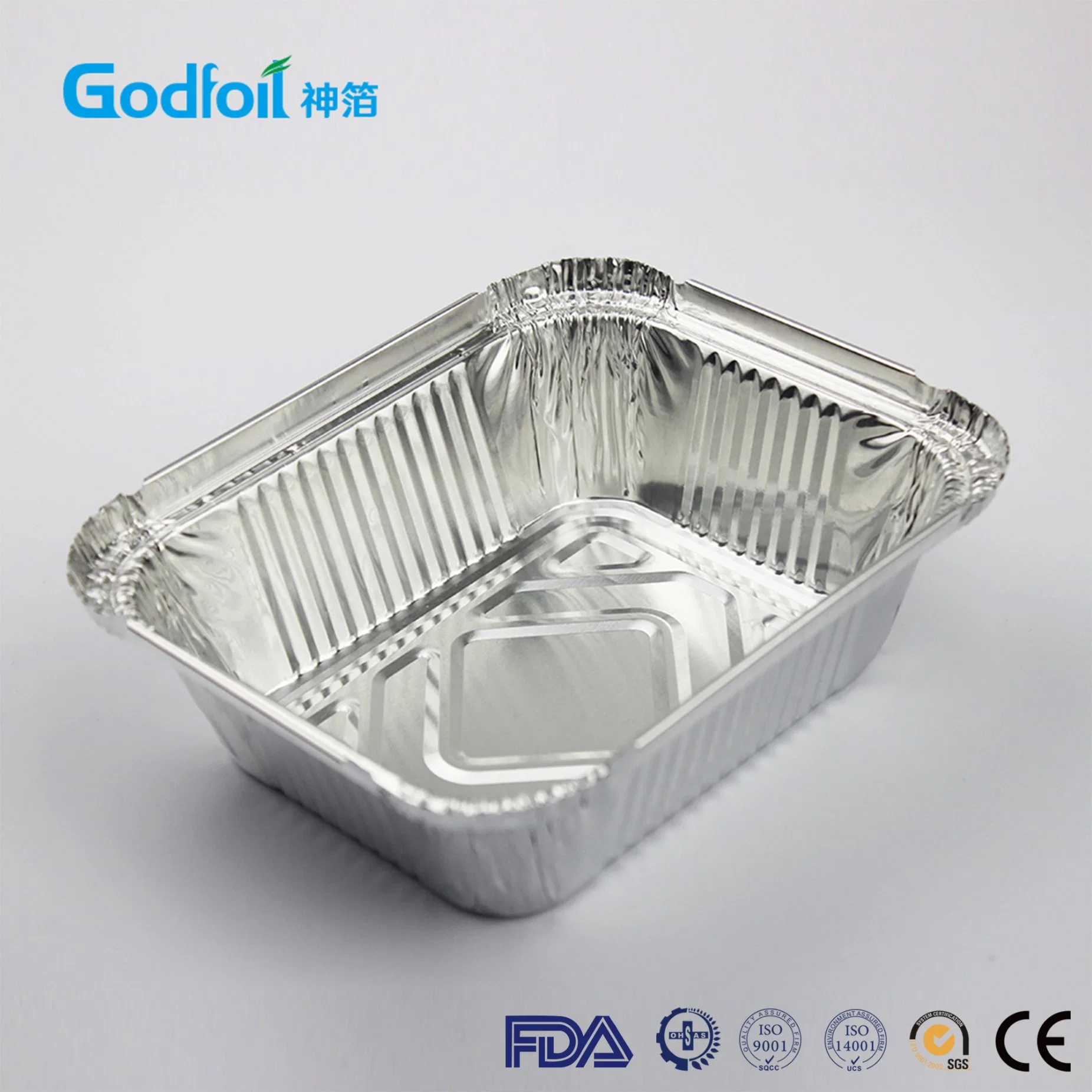 Lámina de aluminio reciclable desechables bandejas de comida el recipiente con tapa