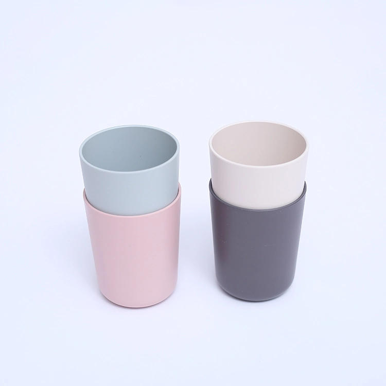 Wholesale/Supplier Reusable Biodegradable Coffee Cup Wheat Straw Plastic Cup Set for Picnic