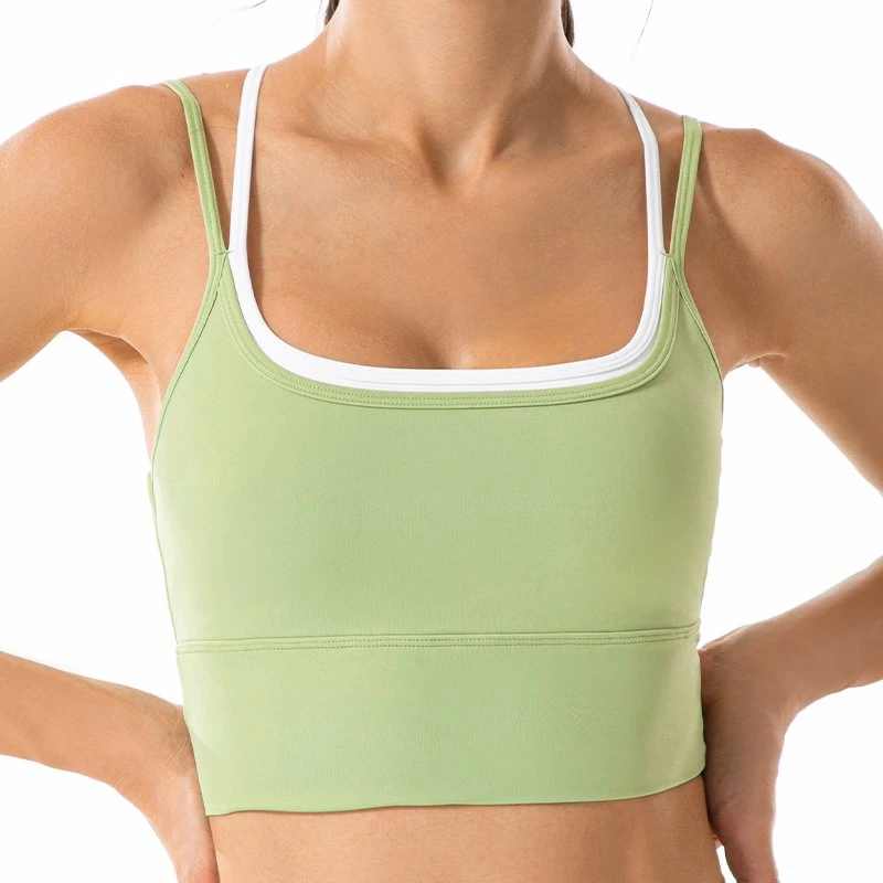 Custom Ladies Strappy Breathable Dri-Fit Workout Sports Yoga Bra with Removable Pads